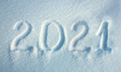 Snow background of New year 2015