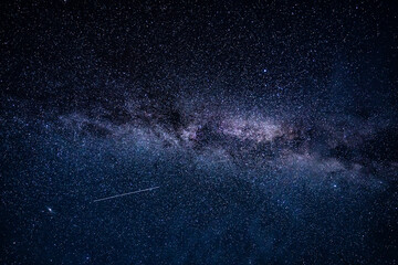 Night Sky, Milky Way. Nature landscape. - obrazy, fototapety, plakaty