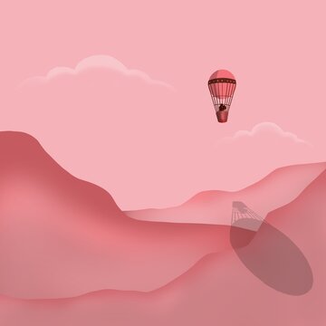 a guy and a girl in love on a hot air balloon.