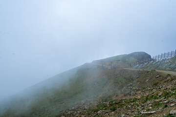 Fototapeta premium Fog in the mountains. Mountain landscape
