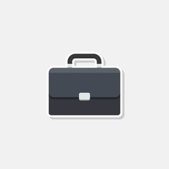 Briefcase White Stroke and Shadow icon vector isolated.