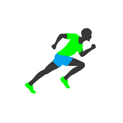 Fototapeta na wymiar running person silhouette running man, speed and movement 
