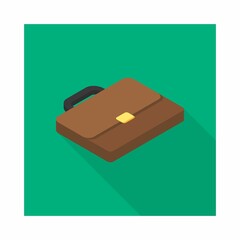 Briefcase right view icon vector isometric.