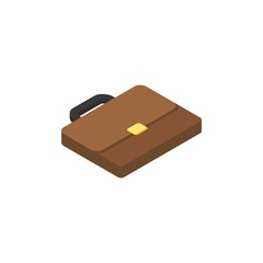 Briefcase right view White Background icon vector isometric.