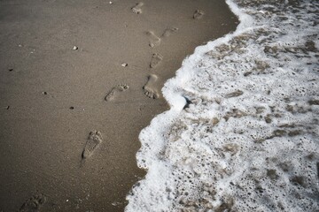 footprints on the sand