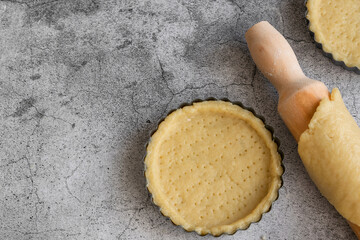 Short crust pastry for pies, cooking concept 
