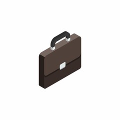 Briefcase right view White Background icon vector isometric.