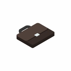 Briefcase right view White Background icon vector isometric.