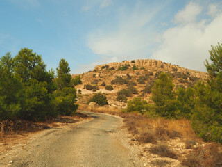 Asphalt route in the hills