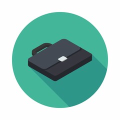 Briefcase right view icon vector isometric.