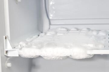 Fototapeta na wymiar Ice in the freezer, freezer in the refrigerator, ice, equipment malfunction