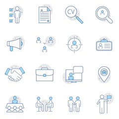 Simple Set of Head Hunting Related Vector Line Icons. Contains such Icons as Job Interview, Career Path, Resume and more. Premium symbols isolated on a white background. Eps10