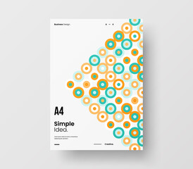 Vertical corporate identity A4 report cover. Abstract geometric vector business presentation design layout. Amazing company front page illustration brochure template.