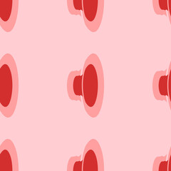 Seamless pattern of large isolated red speaker symbols. The elements are evenly spaced. Vector illustration on light red background