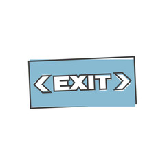 Fire hazard. Route of evacuation vector icon. The evacuation icon showing the direction to left and right. Emergency exit. Exit icon cartoon style on white isolated background.