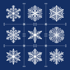 Fototapeta premium Vector snowflakes set. Beautiful winter icons for Christmas.
