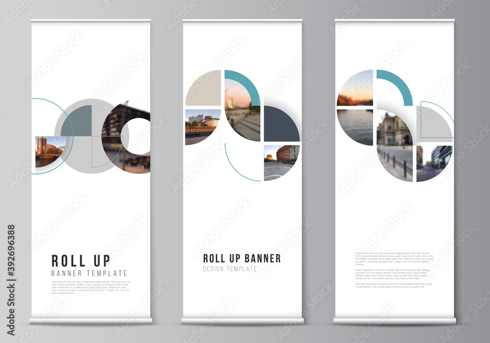 Canvas Prints vector layout of roll up mockup design templates for vertical flyers, flags design templates, banner