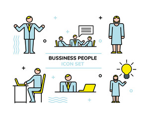 business people team with bulb and laptop