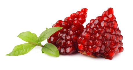 Ripe pomegranate fruit isolated on white background
