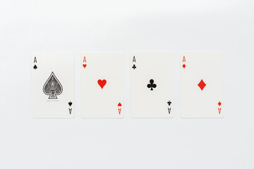 playing cards on white background