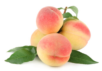 Peaches isolated on a white background
