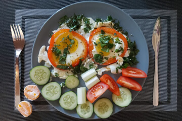 Breakfast with tangerine.