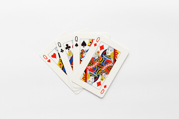 playing cards on a white