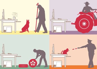 illustrations for working at home