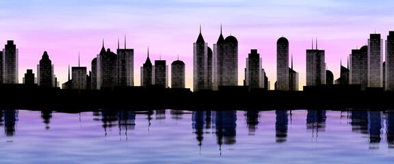 Fototapeta premium Stilisierte Skyline