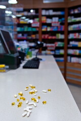 At the pharmacy.