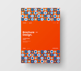 Vertical corporate identity A4 report cover. Abstract geometric vector business presentation design layout. Amazing company front page illustration brochure template.