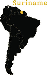 Suriname realistic map vector graphics