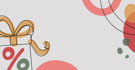 Christmas banner in a hand drawn linear style.