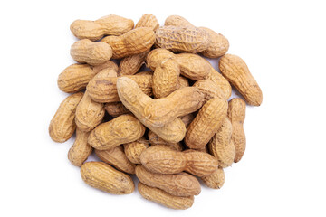 natural peanuts isolated on white background