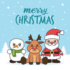Christmas card on the snow