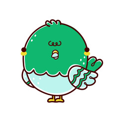 Cute funny pigeon bird character