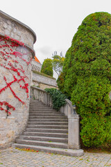 Old Staircase in Smolenice Castle in Slovakia, Europe.
