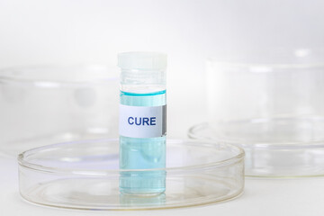 Bottle with Cure For Use as Generic Medical Vaccine Demo