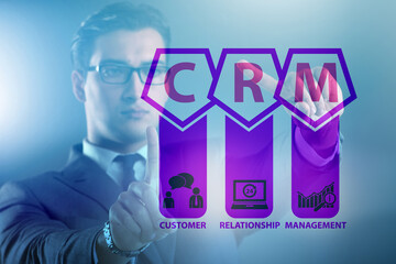 CRM custromer relationship management concept with businessman