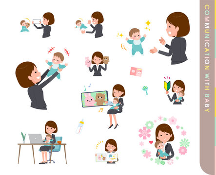 flat type business women_with baby