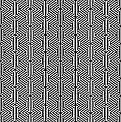 Seamless geometric triangles and hexagons pattern.