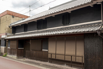 Fototapeta na wymiar Old and traditional Japanese merchant house preserved in Sanda city, Hyogo, Japan