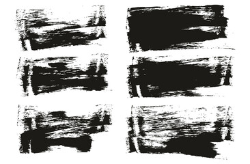 Flat Sponge Thin Artist Brush Short Background High Detail Abstract Vector Background Set 