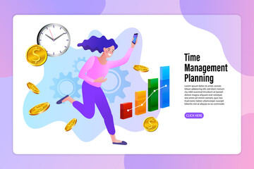 business solutions, startup, time management, planning and strategy. Modern vector illustration