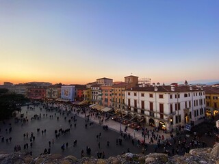 sunset over the city