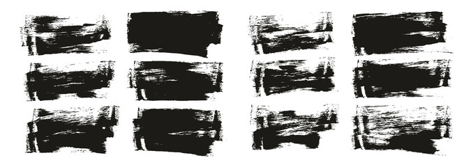 Flat Sponge Thin Artist Brush Short Background High Detail Abstract Vector Background Set 