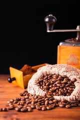 Fresh cafe for morning breakfast refresh caffeine white cup roasted organic coffee bean farm in...
