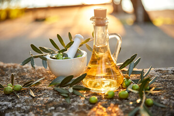olive oil in the bottle