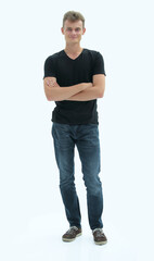 in full growth. handsome guy in casual clothes. isolated