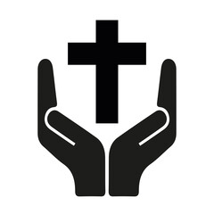 Obraz premium Handle Christian cross with care